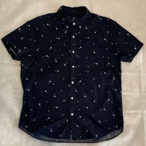 J. Crew Blue Men’s Shirt with Martini Glass Pattern Slim Fit Large